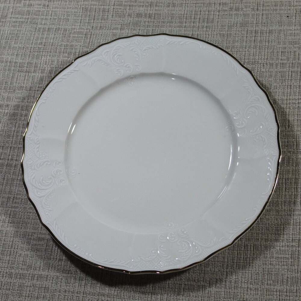 Baum Bros Bernadotte Ivory Fine Bohemian Porcelain 10.5" Dinner Plate